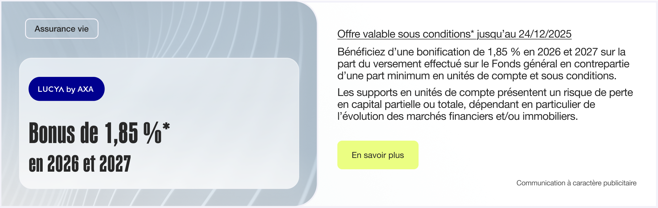 Assurance vie en ligne :Offres Bonus Lucya by AXA