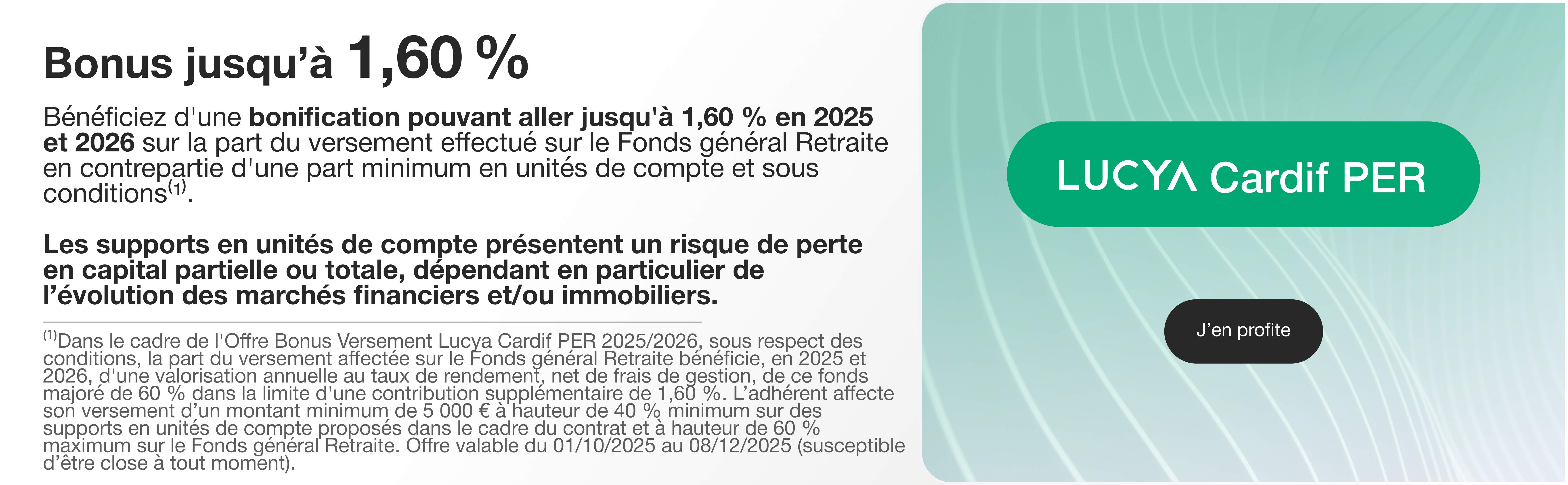 Assurance vie en ligne :Offre Bonus Lucya Cardif PER